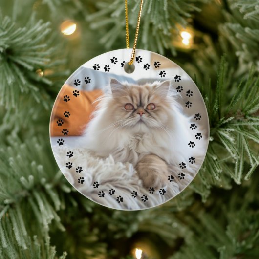 オリジナルペットラブ あなたの写真 メモリー 爪跡 エンジェル セラミックオーナメント (ツリー)