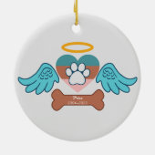 オリジナルペットラブ あなたの写真 メモリー 爪跡 エンジェル セラミックオーナメント (裏面)