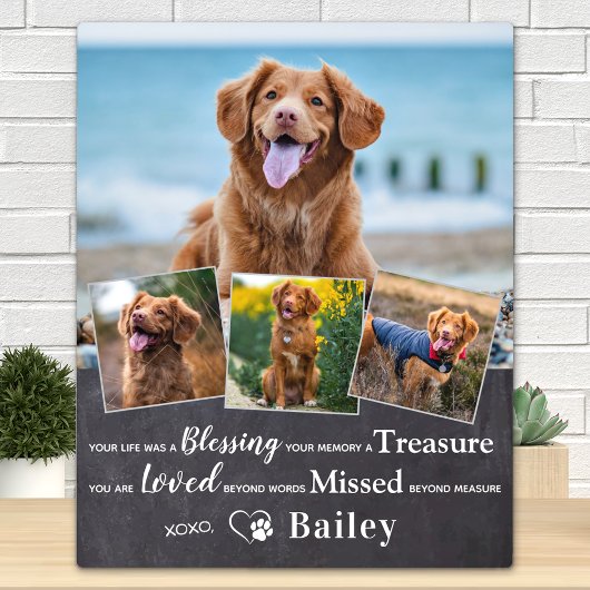 オリジナルペットロス ドッグメモリアル 思い出 4枚の写真 フォトプラーク