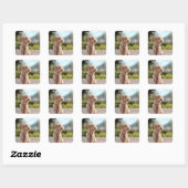 オリジナルペット写真のカスタム絵画を作成 スクエアシール (シート)