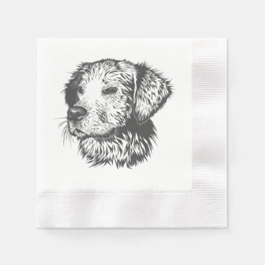 オリジナルペット犬グッズを作ろう 縁ありカクテルナプキン (正面)