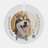 オリジナルペット犬猫写真メモリアルキープサイク ガラスオーナメント (裏面)