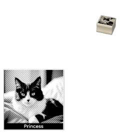 オリジナルペット猫写真 名入れグッズ ラバースタンプ