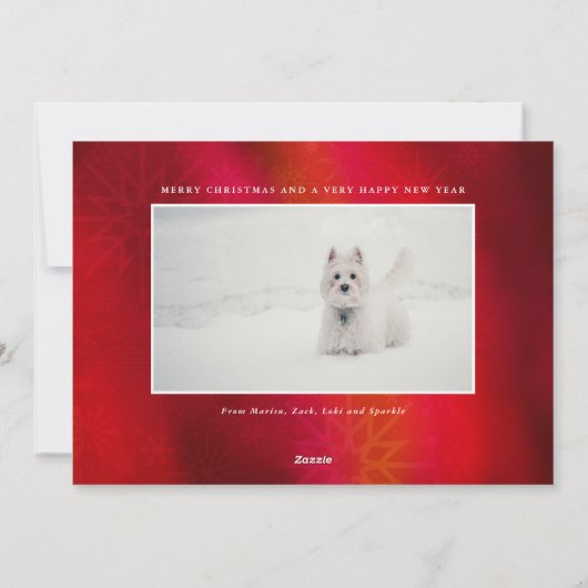 オリジナルペット２写真｜かわいいタイポグラフィーハoliday シーズンカード (裏面)