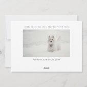 オリジナルペット２写真｜かわいいタイポグラフィーハoliday シーズンカード (裏面)