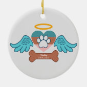 オリジナルペット ラブ あなたの写真 メモリー 爪跡 エンジェル セラミックオーナメント (裏面)