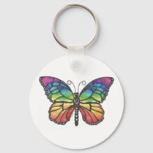 オリジナルペンとレインボーバタフライのインクスケッチ。