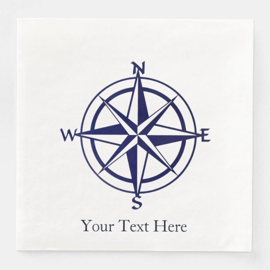 オリジナルペーパーナプキン - 航海用コンパス (正面)