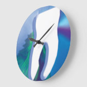 オリジナルホワイトティースデザイン歯医者の壁時計 ラージ壁時計 (傾斜)