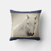 オリジナルホーススピリット動物白黒スケッチ クッション (裏面)