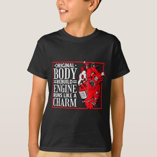オリジナルボディリビルドエンジン、オープンハートサージャリー A Tシャツ (正面)
