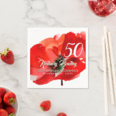オリジナルポピー水の色50th誕生日パーティーPN スタンダードカクテルナプキン (インサイチュ)
