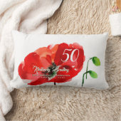 オリジナルポピー水の色50th誕生日Lu枕 ランバークッション (ブランケット)