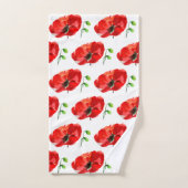 オリジナルポピー水彩画春パーソナライズされたBTS バスタオルセット (ハンドタオル)