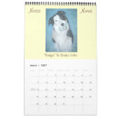 オリジナルポートレート犬の絵画2024 カレンダー (3月 2027)