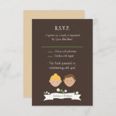 オリジナルポートレート(金髪/黒髪) ウェディングの出欠確認 招待状 (正面/裏面)