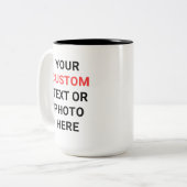 オリジナルマグカップ | ここにテキスト、写真、ロゴ、またはデザインを追加  ツートーンマグカップ (正面左)