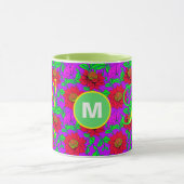 オリジナルマグカップ | エレガントなローズ モノグラムイニシャルマグ マグカップ (中央)