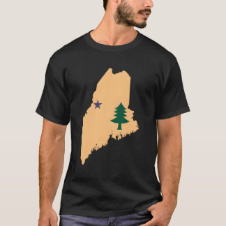 オリジナルメイン州旗ニューイングランド北部ディール Tシャツ