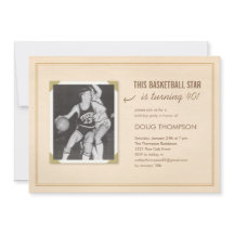 オリジナルメッセージの古い写真の誕生日招待状