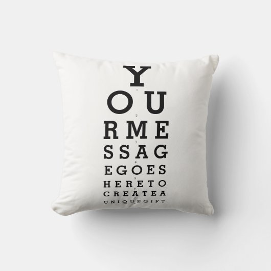 オリジナルメッセージ ファン アイサイト テスト 白黒 クッション (正面)