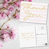 オリジナルメッセージ 現代的なエレガントなストライプ お礼の手紙 ポストカード