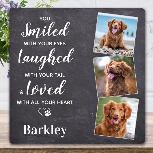 オリジナルメモリアル3 写真 ペット 犬 追悼記念品 フォトプラーク