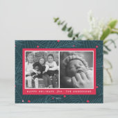 オリジナルモダンなスプリースのホリデーカード 赤 シーズンカード (スタンド正面)