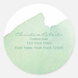オリジナルモダンターコイズアクアウォーターカラーアドレス ラウンドシール