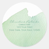 オリジナルモダンターコイズアクアウォーターカラーアドレス ラウンドシール (正面)