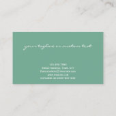 オリジナルモダンターコイズアクアウォーターカラーコール 名刺 (裏面)