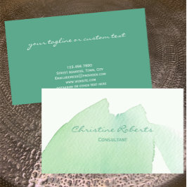 オリジナルモダンターコイズアクアウォーターカラーコール 名刺