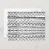 オリジナルモダンブラックウォーター色アステカ模様 ポストカード (正面/裏面)