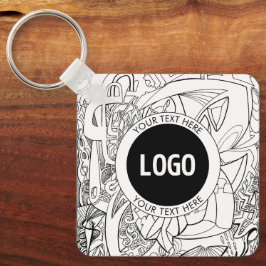 オリジナルモダンラインアートワークとロゴ キーホルダー