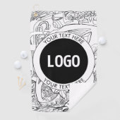 オリジナルモダンラインアートワークとロゴ ゴルフタオル (インサイチュ)