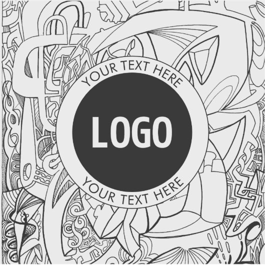 オリジナルモダンラインアートワークとロゴ シール (正面)