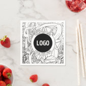 オリジナルモダンラインアートワークとロゴ スタンダードカクテルナプキン (インサイチュ)