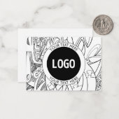 オリジナルモダンラインアートワークとロゴ ノートカード (正面/裏面インサイチュ)