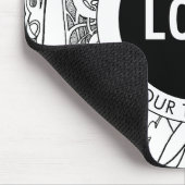 オリジナルモダンラインアートワークとロゴ マウスパッド (コーナー)