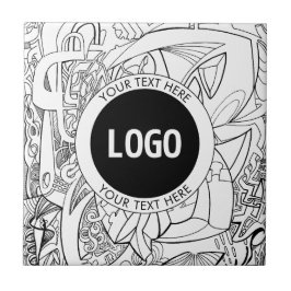 オリジナルモダンラインアート作品とあなたのロゴ タイル