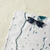 オリジナルモノグラムの白い雨粒のバチェロレッテパーティー ビーチタオル (インサイチュ)