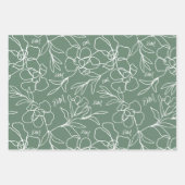 オリジナルモノグラムアブストラクトフラワーラッピングペーパー ラッピングペーパーシート (正面3)