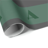 オリジナルモノグラムイニシャルレター シンプルグリーン レトロ ラッピングペーパー (ロールコーナー)