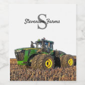 オリジナルモノグラムトラクター農業機械耕し ワインラベル (シングルラベル)