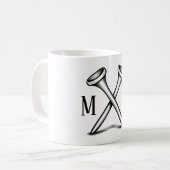 オリジナルモノグラム入りゴルフデザインをカスタマイズ コーヒーマグカップ (正面左)