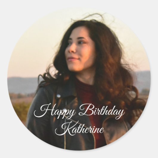 オリジナルモノグラム写真と名前/メッセージ ラウンドシール (正面)