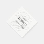 オリジナルモノグラム おしゃれ ミニマル バチェラーパーティー スタンダードカクテルナプキン (角)