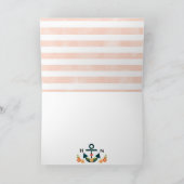 オリジナルモノグラム コーラル ネイビー 海軍 ナウティカル ウェディング サンクス サンキューカード (内部)