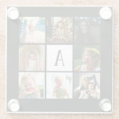 オリジナルモノグラム フォトモザイク フォトコラージュ ガラスコースター (裏面)