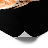 オリジナルモノグラム ブラック ブラウン オレンジ 花柄 ポスター (角)